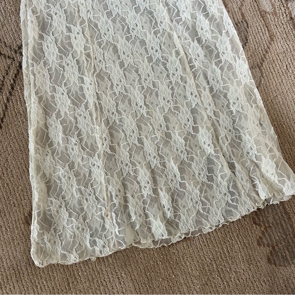 Zara TRF Ivory White Lace Sheer Midi Dress - Picture 5 of 5